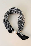 Paisley Print Pearl Buckle Neck Scarf