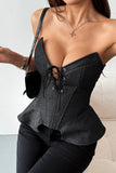Lace-Up Corset Tank Top