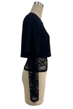 Lace Sleeve Crop T-Shirt