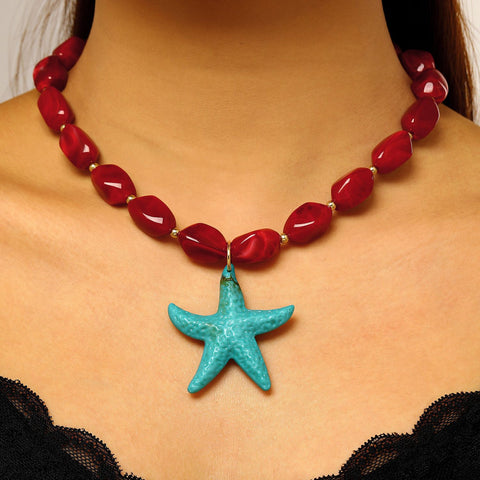 Heart Pendant Beaded Necklace
