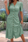 Button-Front Casual Midi Dress