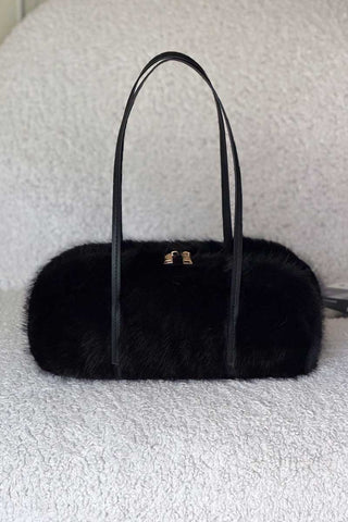Faux Fur Top Handle Bag