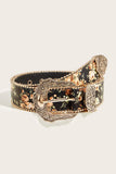 Floral Print Ornate Metal Belt