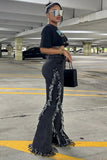Fringe Side Bootcut Jeans