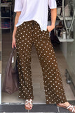 Dotted Drawstring Casual Pants