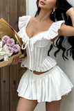 Polka-Dot Off-Shoulder Ruffle Cami Top