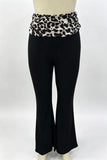 Polka Dot Ruched Waist Flare Casual Pants