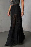 Sheer Lace Maxi Skirt