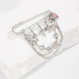 Star Charm Safety Pin Brooch