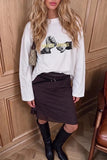 Graphic Print Crew Neck Long Sleeve T-Shirt