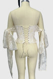 Lace-Up Off-Shoulder Corset Top