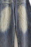 Zebra Print High-Waist Barrel Jeans