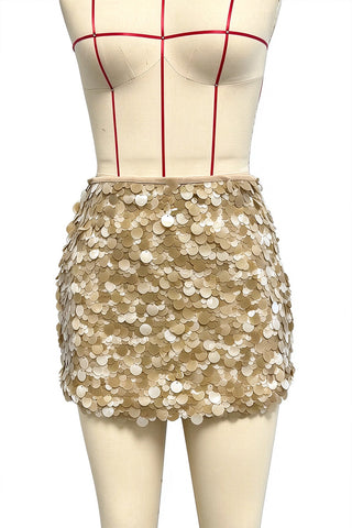 Sequin A-Line Mini Skirt