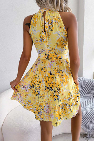 Halter Neck Floral Casual Dress