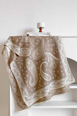 Paisley Print Fringed Scarf