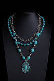 Turquoise Pendant Layered Necklace