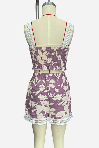 Floral Smocked Short Set
