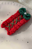 Crochet Christmas Tree and Bow Hair Clip