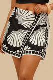 Wrap-Style Printed Skirt Shorts