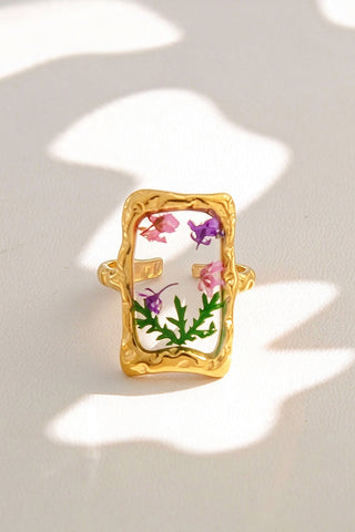 Floral Resin Statement Ring