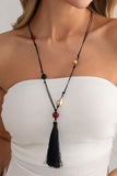 Beaded Tassel Cord Necklace