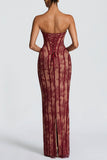 Floral Lace Strapless Maxi Dress