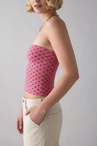 Zebra-Print Bustier Tube Top