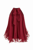 Tie-Neck Sleeveless Blouse