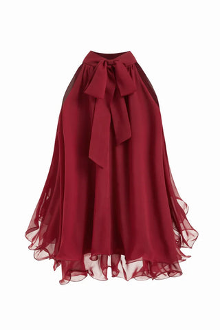 Tie-Neck Sleeveless Blouse