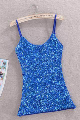 Sequin Scoop Neck Sleeveless Cami