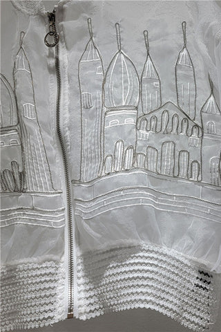 Sheer Castle Detail Bomber Jacket