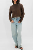 Knit Crew Neck Crop Sweater