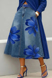 Floral-Accent Midi Skirt