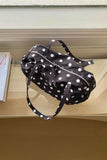 Polka Dot Ruched Bowler Shoulder Bag