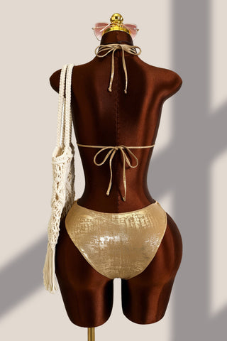 Halter Cutout Ring One-Piece Swimsuit