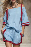 Off-Shoulder Two-Piece Short Set