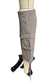 Cargo Pocket Drawstring Hem Capri Jeans