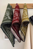Paisley Print Knit Triangle Scarf