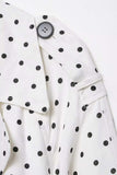 Polka-Dot Belted Lapel Trench Jacket