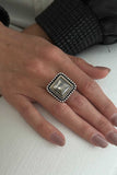 Faceted Stone Beaded Border Ring