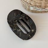 Marble Tortoiseshell Oval Snap Hair Clip