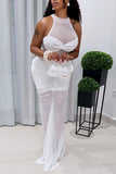 Sheer Bodice Ruched Mermaid Dress