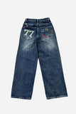 Star Patch Wide Leg Jeans