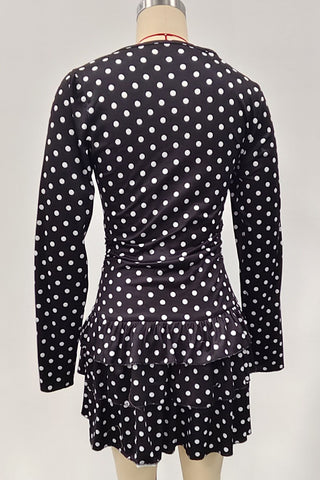 Leopard Print Ruffle Long Sleeve Mini Dress