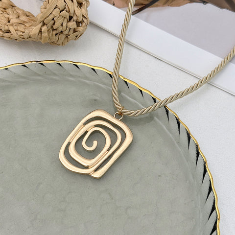 Abstract Spiral Pendant Necklace