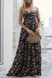 Floral Sweetheart Maxi Casual Dress