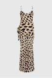 Polka Dot Spaghetti Strap Tie Waist Maxi Dress