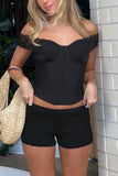 Lace Off-Shoulder Sweetheart Corset Top