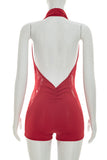 Halter Neck Draped Romper