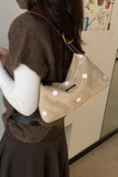 Polka Dot and Leopard Print Shoulder Bag